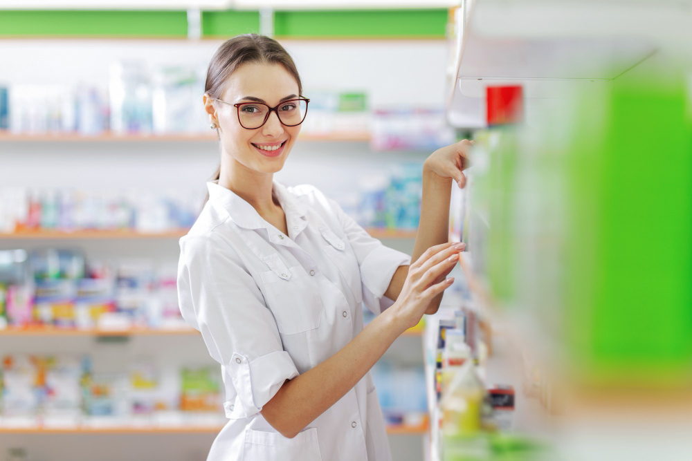 une secretaire pharmaceutiqueen action
